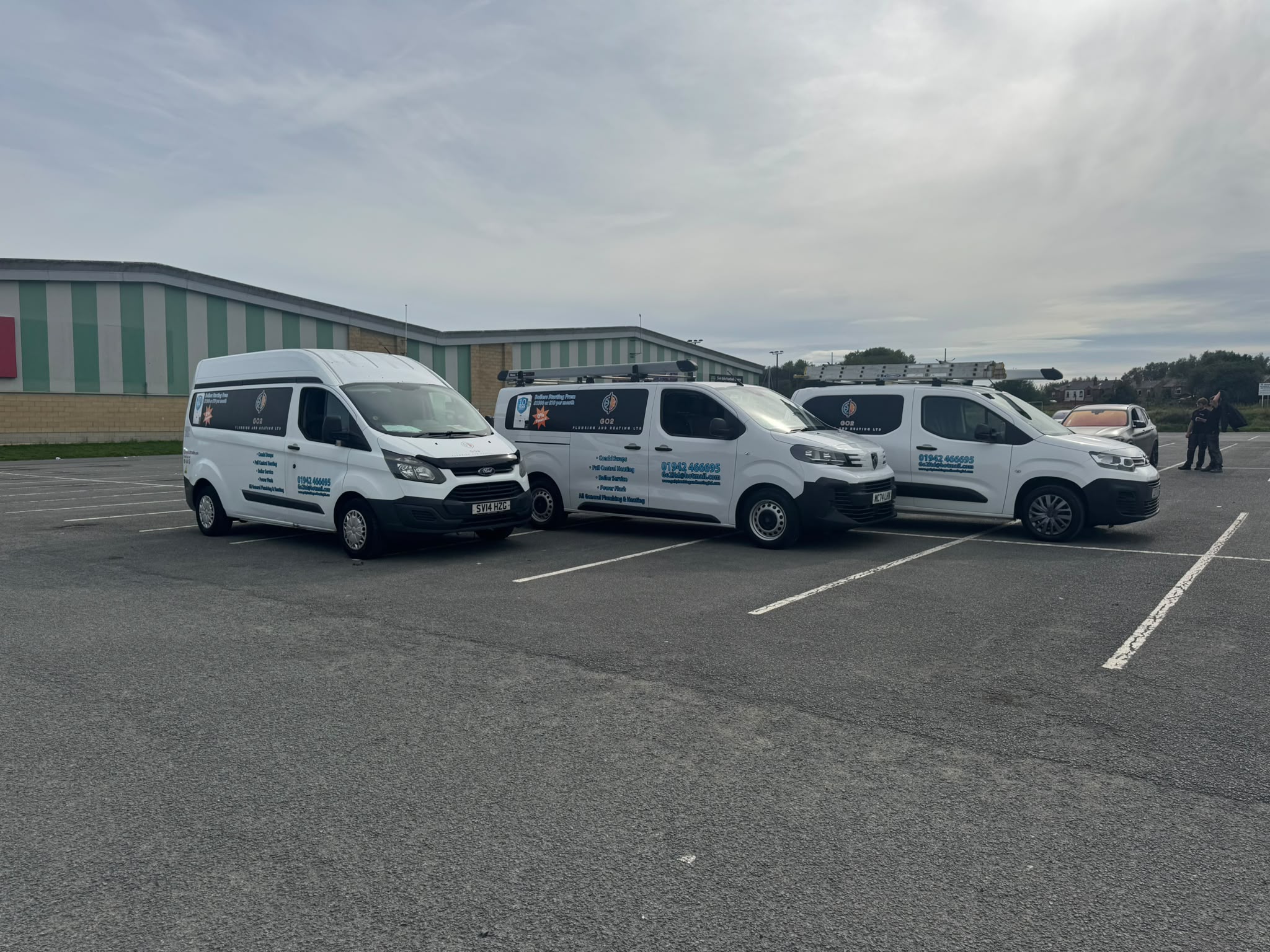 The GO2 Plumbing and Heating van fleet